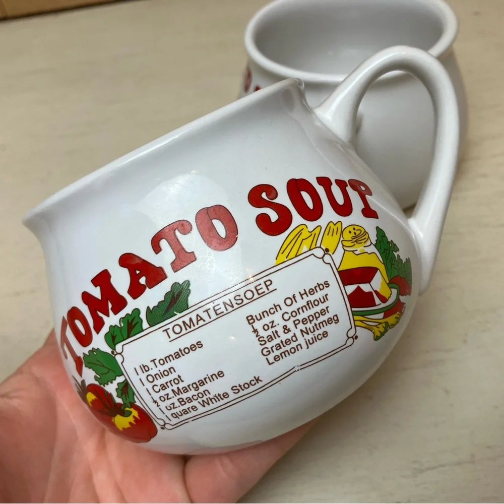 Tomato Soup Ceramic Mugs - Set of 2